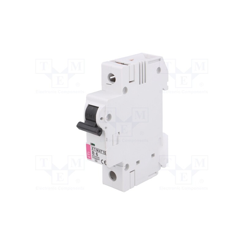 1 pcs x ETI POLAM - ETIMAT 10 1P B6 - Circuit breaker, 230/400VAC, Inom: 6A, Poles: 1, Charact: B, 10kA