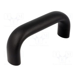 1 pcs x ELESA+GANTER - GN 565-26-112-SW - Handle, aluminium, black, H: 55mm, L: 129mm, W: 26mm
