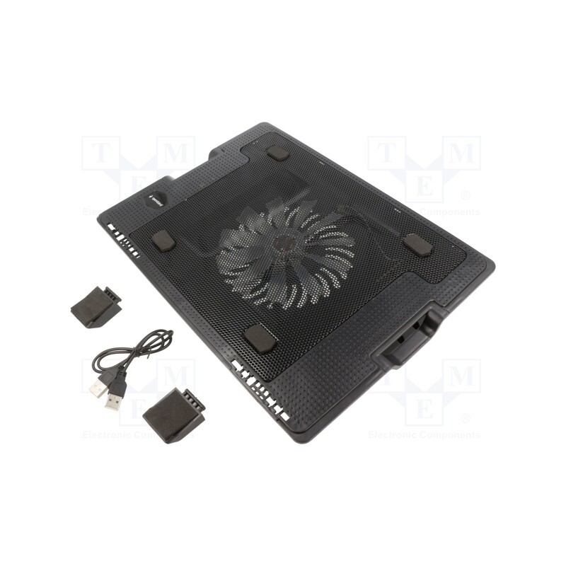 1 pcs x GEMBIRD - NBS-1F17T-01 - Notebook cooling stand, black, USB A, 0.5m