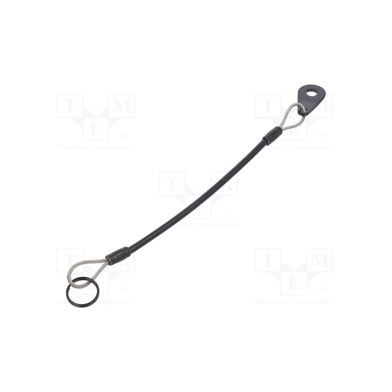 1 pcs x ELESA+GANTER - GN 111.2-150-14-B-SW - Retaining cable, Plating: PVC, stainless steel, 150mm, Body: black