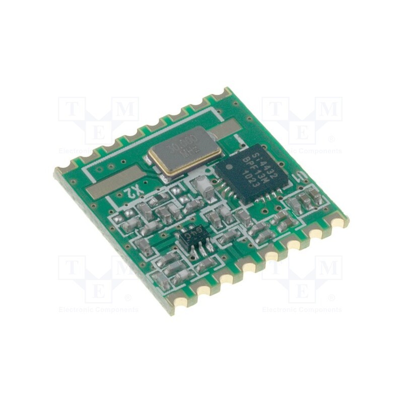 1 pcs x HOPE MICROELECTRONICS - RFM22B-868S2 - Module: RF, FM transceiver, FSK, 868MHz, SPI, -121dBm, 1.8÷3.6VDC