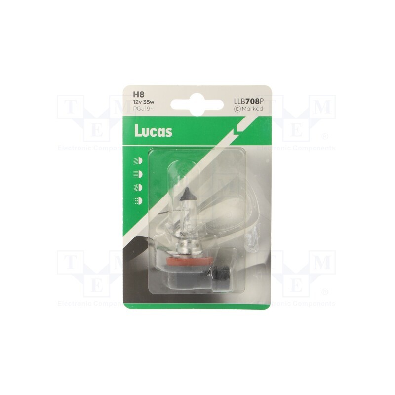 1 pcs x LUCAS - LLB708P - Filament lamp: automotive, PGJ19-1, transparent, 12V, 35W, LLB