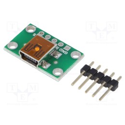 1 pcs x POLOLU - USB MINI-B CONNECTOR BREAKOUT BOARD - Module: adapter, pin strips,USB B mini