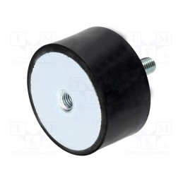 1 pcs x ELESA+GANTER - DVA.2-75-40-M12-37-70 - Vibration damper, M12, Ø: 75mm, rubber, L: 40mm, Thread len: 37mm