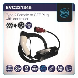 EV charging cable type 2 cee plug 22 kw 32a 5