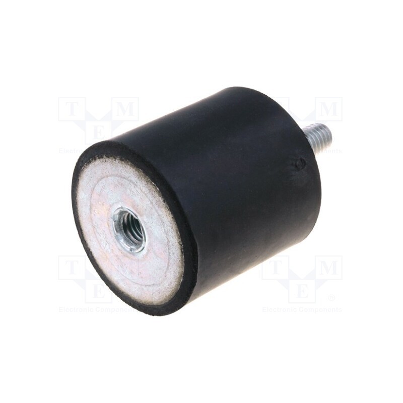 1 pcs x ELESA+GANTER - DVA.2-40-40-M8-23-55 - Vibration damper, M8, Ø: 40mm, rubber, L: 40mm, Thread len: 23mm