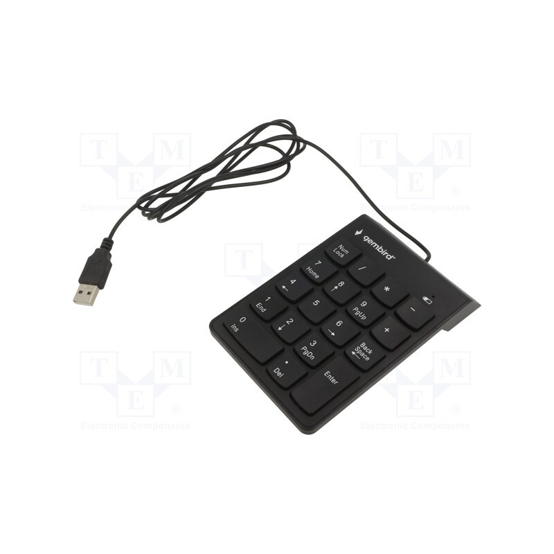 1 pcs x GEMBIRD - KPD-U-03 - Keyboard, black, USB A, numeric,wired, 1.45m