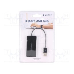 1 pcs x GEMBIRD - UHB-U2P4-04 - Hub USB, USB A socket x4,USB A plug, USB 2.0, black, 0.15m