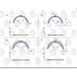 Set of half rings n 0 90 c 360 org 9003062310u