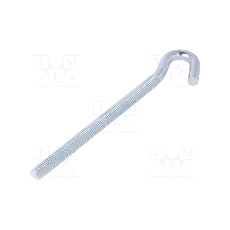 1 pcs x DROMET - HZ10180 - Hook, angular, steel, zinc, Thread len: 135mm, Overall len: 180mm
