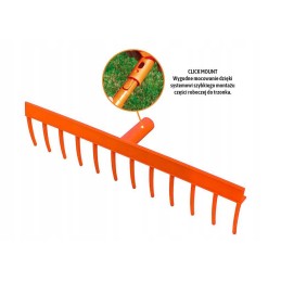 Universal plastic rake with 12 teeth