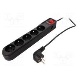 1 pcs x ARMAC - ARC5/50/CZ - Plug socket strip: protective, Sockets: 5, 250VAC, 10A, black