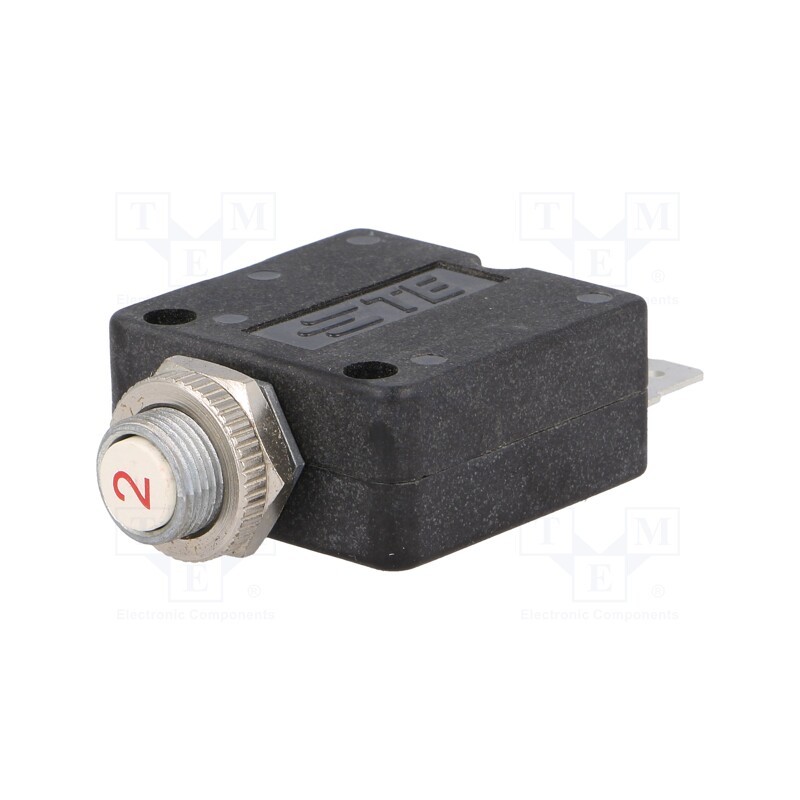 1 pcs x TE Connectivity - 1-1393249-1 - Circuit breaker, Urated: 250VAC, 50VDC, 2A, SPST-NC, Poles: 1, MCB