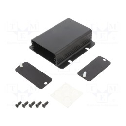 1 pcs x HAMMOND - 1455CF801BK - Enclosure: with panel, with fixing lugs, 1455F, X: 54mm, Y: 80mm