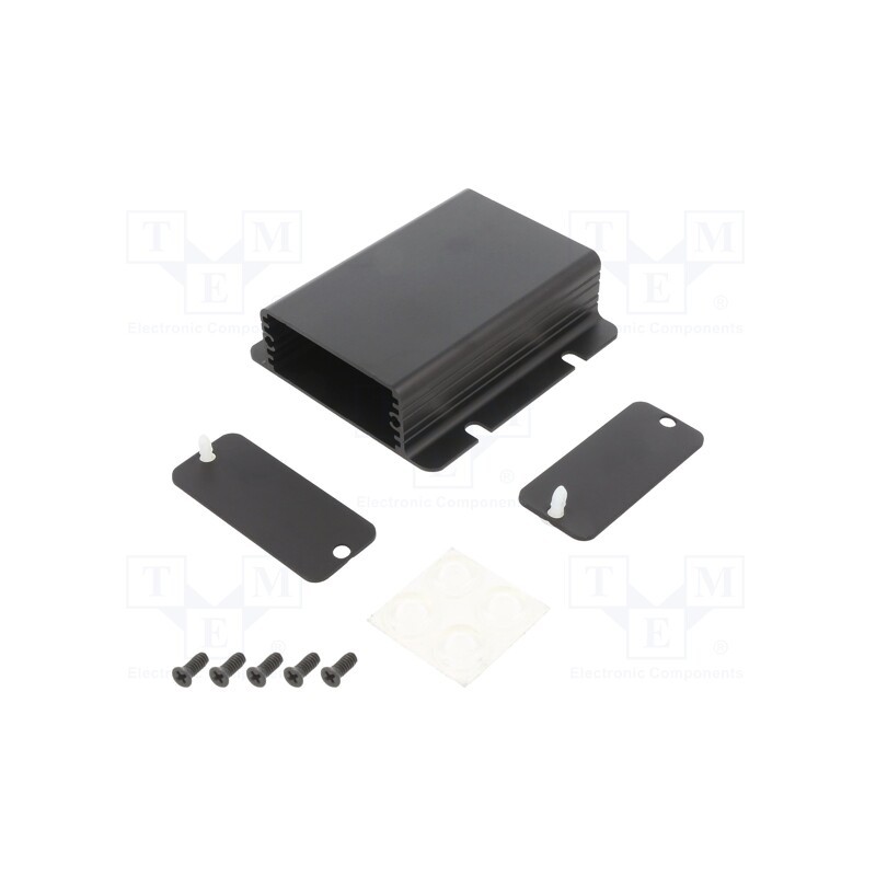 1 pcs x HAMMOND - 1455CF801BK - Enclosure: with panel, with fixing lugs, 1455F, X: 54mm, Y: 80mm