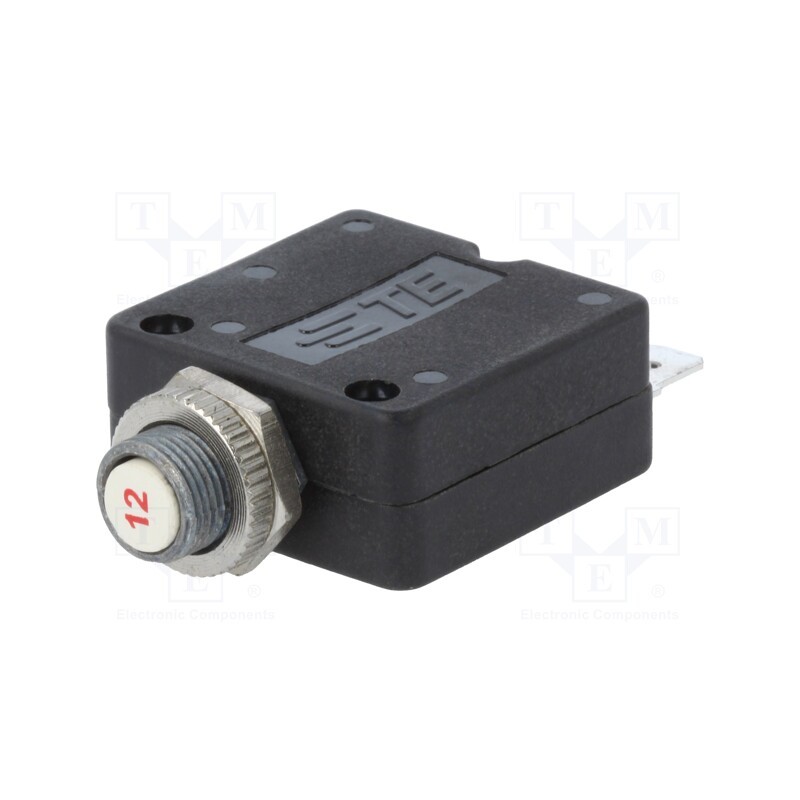 1 pcs x TE Connectivity - W58-XB1A4A-12 - Circuit breaker, Urated: 250VAC, 50VDC, 12A, SPST-NC, Poles: 1, MCB