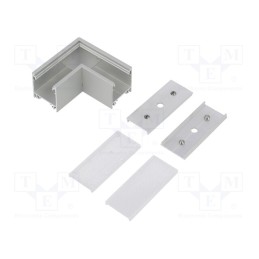 1 set x TOPMET - C1860020 - Connector 90°, silver, aluminium,polycarbonate, anodized