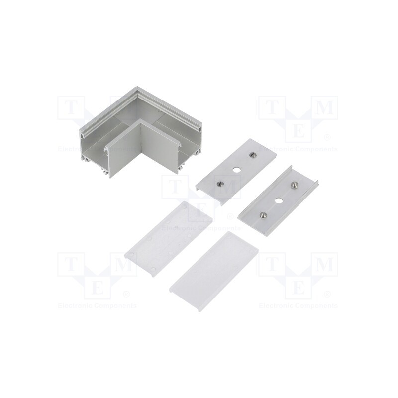 1 set x TOPMET - C1860020 - Connector 90°, silver, aluminium,polycarbonate, anodized