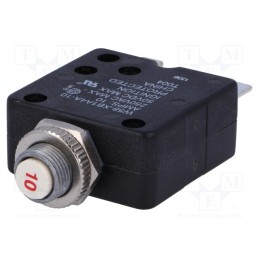 1 pcs x TE Connectivity - 1393249-7 - Circuit breaker, Urated: 250VAC, 50VDC, 10A, SPST-NC, Poles: 1, MCB