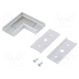 1 set x TOPMET - A2990020 - Connector 90°, silver, aluminium, anodized, SURFACE14