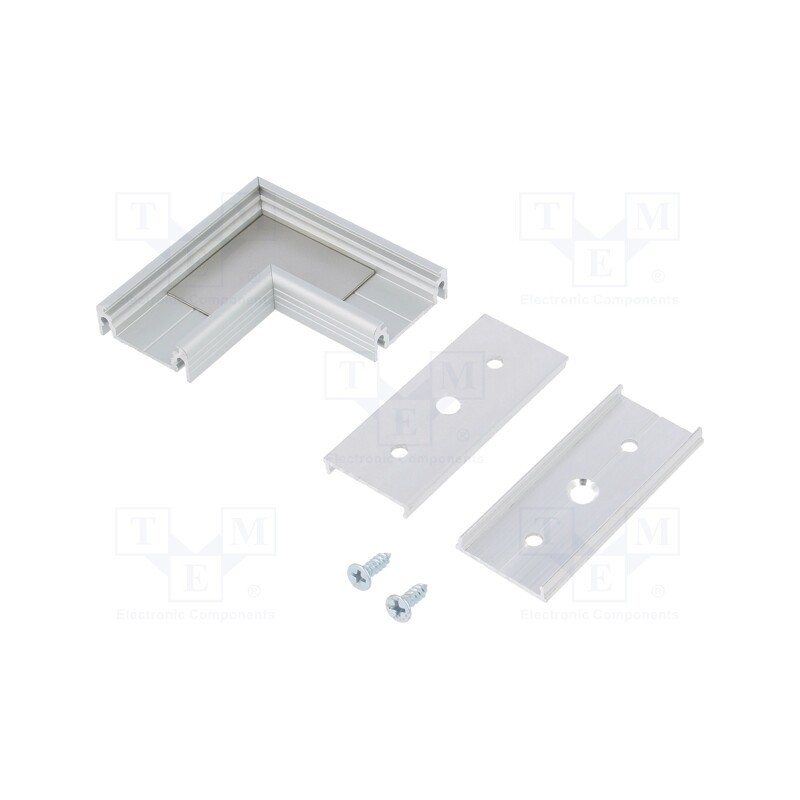1 set x TOPMET - A2990020 - Connector 90°, silver, aluminium, anodized, SURFACE14