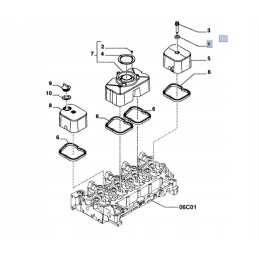 Valve cover insulator new holland case 4895360