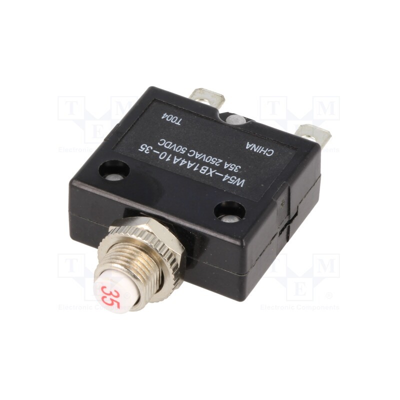 1 pcs x TE Connectivity - 7-1423674-8 - Circuit breaker, Urated: 250VAC, 50VDC, 35A, SPST-NC, Poles: 1, MCB