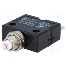1 pcs x TE Connectivity - 1423674-9 - Circuit breaker, Urated: 250VAC, 50VDC, 20A, SPST-NC, Poles: 1, MCB
