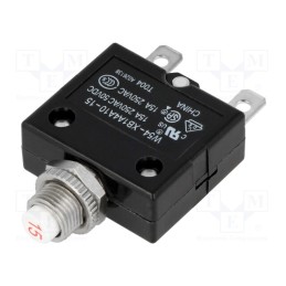 1 pcs x TE Connectivity - 1423674-8 - Circuit breaker, Urated: 250VAC, 50VDC, 15A, SPST-NC, Poles: 1, MCB