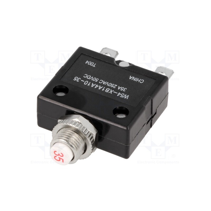 1 pcs x TE Connectivity - 1423674-6 - Circuit breaker, Urated: 250VAC, 50VDC, 10A, SPST-NC, Poles: 1, MCB