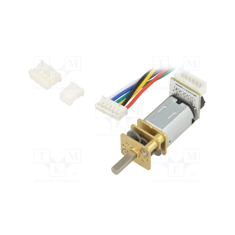 1 pcs x DFROBOT - FIT0486 - Motor: DC, with encoder,with gearbox, 6VDC, 170mA, Shaft: D spring