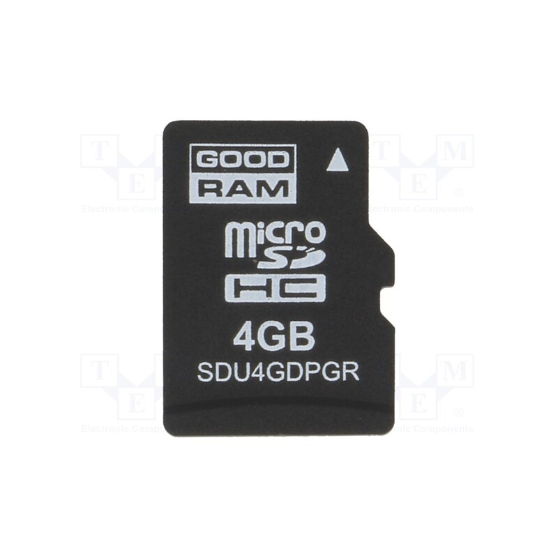 1 pcs x GOODRAM INDUSTRIAL - SDU4GDPGRB - Memory card, industrial, microSD,pSLC, UHS I U1, 4GB, -40÷85°C