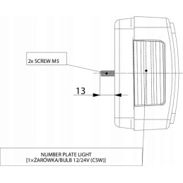 Rectangular right combination rear lamp LA45014