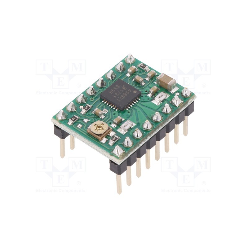 1 pcs x POLOLU - A4988 STEPPER MOTOR DRIVER CARRIER - Stepper motor controller, A4988, 1A, Uin mot: 8÷35V, Kit: module