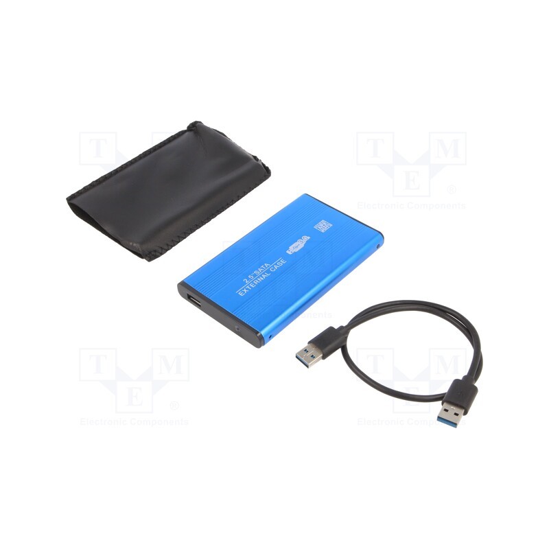 1 pcs x QOLTEC - 51859 - Hard discs housing: 2,5', PnP, SATA III,USB 3.0, 127x75x12mm