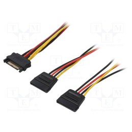1 pcs x QOLTEC - 27615 - Cable: SATA, SATA plug,SATA L-Type plug x2, 0.5m, SATA III