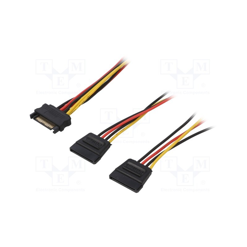 1 pcs x QOLTEC - 27615 - Cable: SATA, SATA plug,SATA L-Type plug x2, 0.5m, SATA III