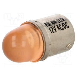 1 pcs x POLAM-ELTA - LO-BA15S-12AC/DC - LED lamp, orange, BA15S, 12VDC, 12VAC