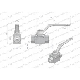 2-way hydraulic ball valve 2 2 3 8