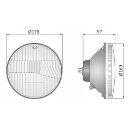 Optical element of the h4 headlight Wesem RE12411 178mm