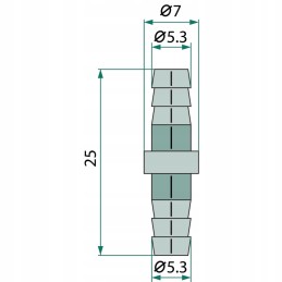 Double-sided through-through connector, diameter 3-4 mm