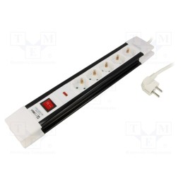 1 pcs x LOGILINK - LPS211 - Plug socket strip: protective, Sockets: 5, 250VAC, 16A, 3m