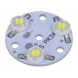 1 pcs x OPTOSUPPLY - OSPR3XW1-W4XME1C1E - LED, white, 3.5W, 300lm, 12VDC, 120°, No.of diodes: 3, 31.5x31.5mm
