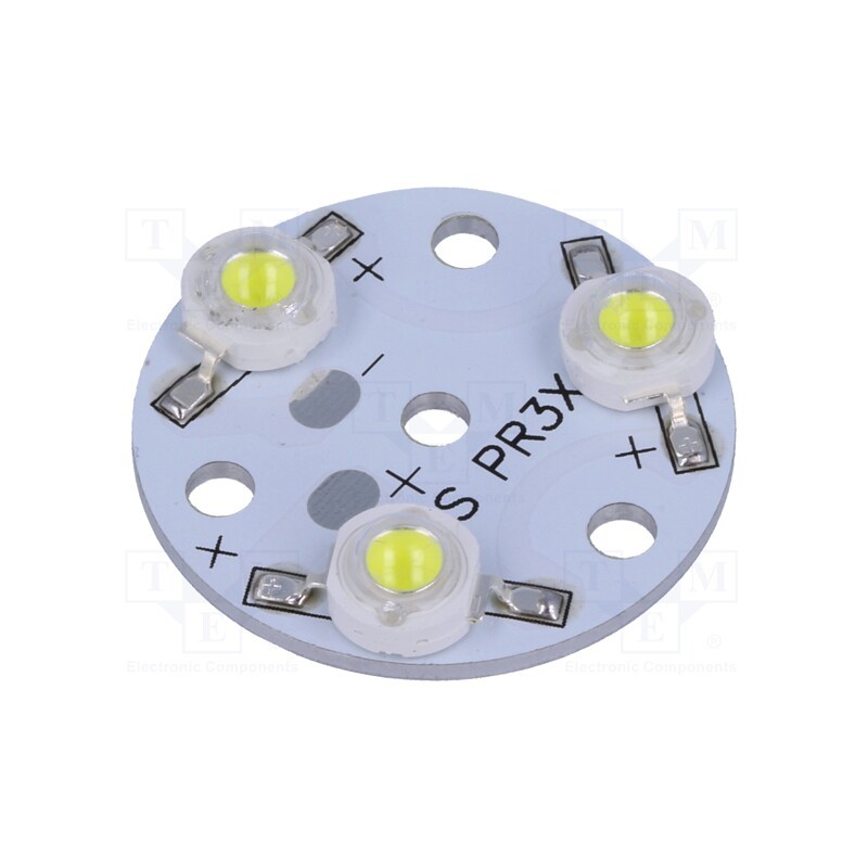 1 pcs x OPTOSUPPLY - OSPR3XW1-W4XME1C1E - LED, white, 3.5W, 300lm, 12VDC, 120°, No.of diodes: 3, 31.5x31.5mm