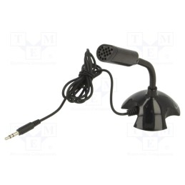 1 pcs x GEMBIRD - MIC-D-02 - Microphone, black, Jack 3,5mm, 1.1m, -62dB, 100Hz÷16kHz