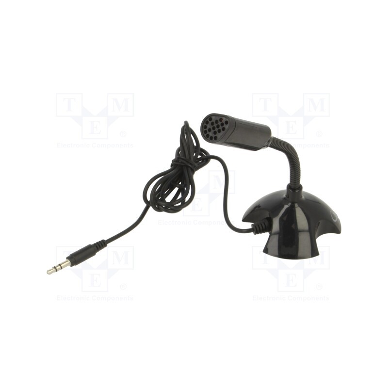 1 pcs x GEMBIRD - MIC-D-02 - Microphone, black, Jack 3,5mm, 1.1m, -62dB, 100Hz÷16kHz