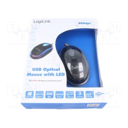1 pcs x LOGILINK - ID0010 - Optical mouse, black, USB, wired, 1.5m, No.of butt: 3