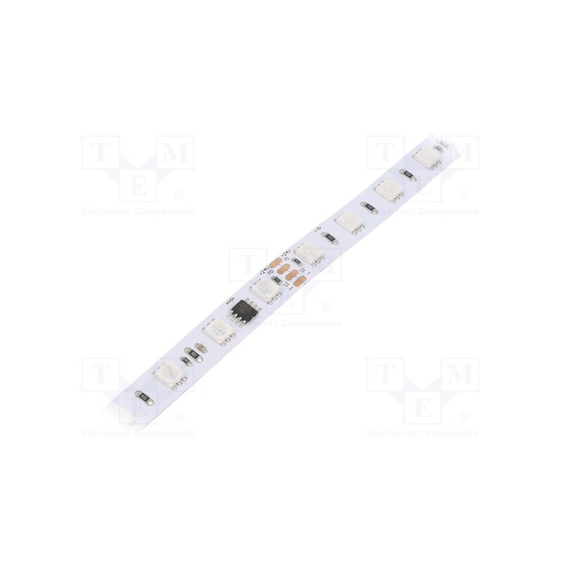 1 m x WISVA OPTOELECTRONICS - HH-SRGB60F010W24-5050M - LED tape, RGB, 5050, 24V, LED/m: 60, 10mm, white PCB