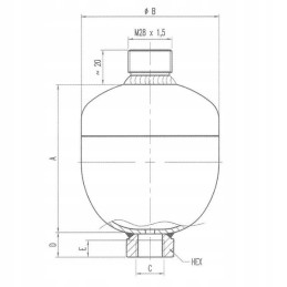 Hydraulic accumulator type WA 2l 250 20 bar