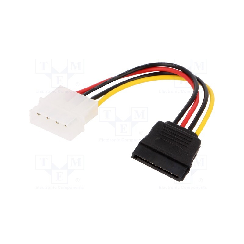 1 pcs x GEMBIRD - CC-SATA-PS - Cable: mains SATA, Molex male,SATA 15pin male, 0.15m, Cablexpert